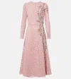 Costarellos Marlena Embellished Corded-lace Midi Dress In Pink