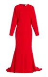 Costarellos Marlette Crepe Blouson Gown In Red
