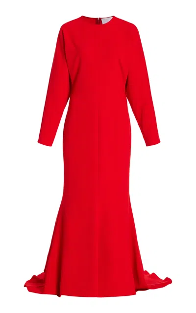Costarellos Marlette Crepe Blouson Gown In Red