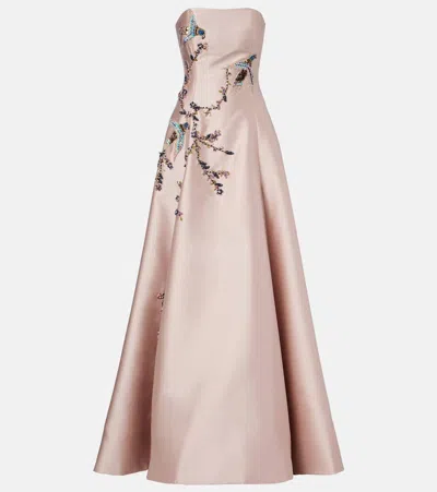 Costarellos Mavia Embellished Bustier Gown In Pink