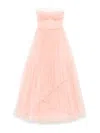 Costarellos Marinel Plissé Tulle Gown