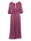 Costarellos Mira Pleated Belted Midi Dress In Pink