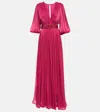 Costarellos Robe Mira Aus Georgette In Magenta