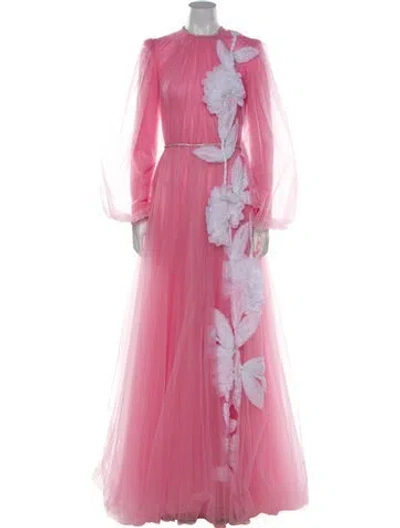 Pre-owned Costarellos Mock Neck Long Dress W/ Tags In Pink