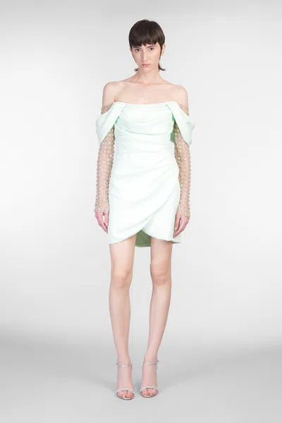 COSTARELLOS NANDI MINI DRESS IN GREEN POLYESTER