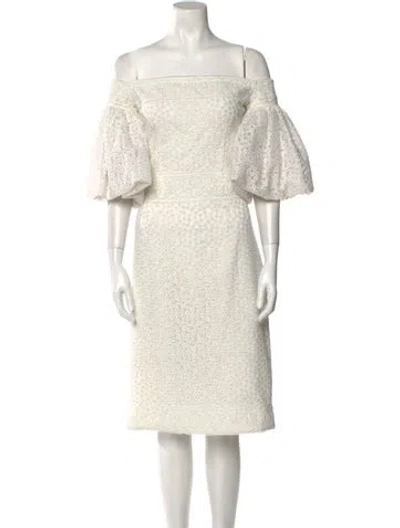 Pre-owned Costarellos Nylon Knee-length Dress In Neutral