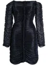 Costarellos Off-shoulder Ruched Minidress In Blue