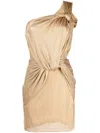 Costarellos One-shoulder Cut-out Minidress In Gold
