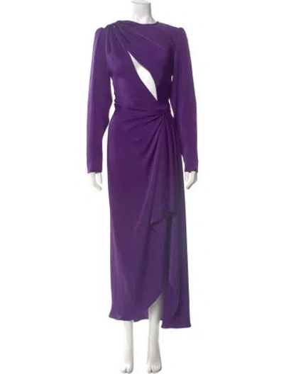 Pre-owned Costarellos One-shoulder Long Dress In Purple
