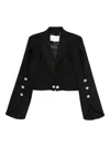 Costarellos Peak-lapel Cropped Blazer In Black
