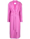 Costarellos Peak-lapels Tied Trench Coat In Pink