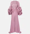 Costarellos Ruffled Gathered Gown