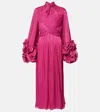 Costarellos Lurex Georgette Midi Dress In Pink