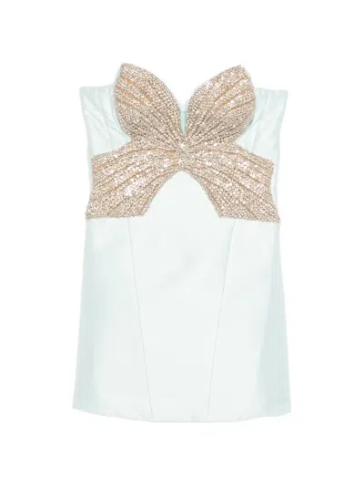 Costarellos Sequin Mini Dress In Green