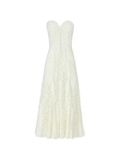 Costarellos Shara Corded-lace Midi Dress In White