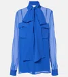 Costarellos Silk Georgette Blouse In Blue