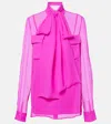 Costarellos Silk Georgette Blouse In Pink