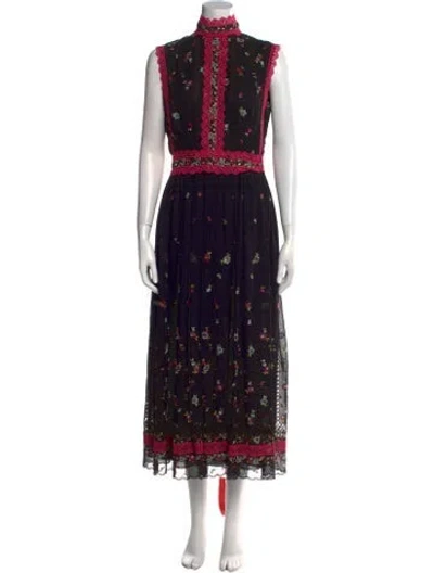 Pre-owned Costarellos Silk Long Dress In Black