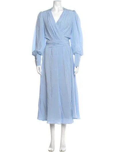 Pre-owned Costarellos Silk Long Dress In Blue