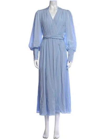 Pre-owned Costarellos Silk Long Dress In Blue