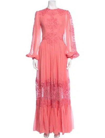 Pre-owned Costarellos Silk Long Dress In Red