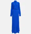 Costarellos Silk Maxi Dress In Royal Blue