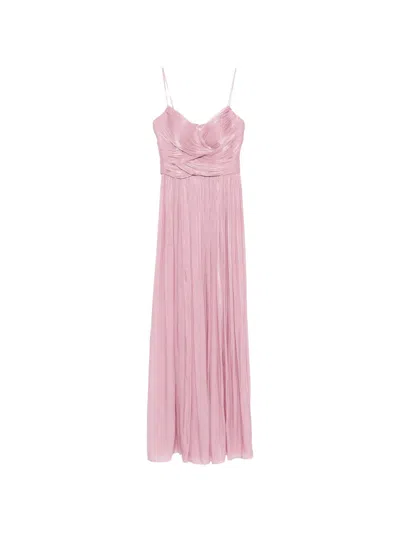 Costarellos Sireen Pleated Maxi Dress In Pink