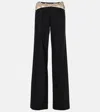 Costarellos Stelle Embellished Wool-blend Slim Pants In Black