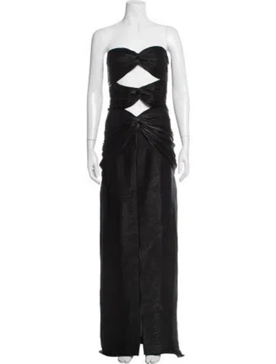 Pre-owned Costarellos Strapless Long Dress In Black