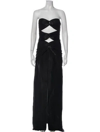 Pre-owned Costarellos Strapless Long Dress W/ Tags In Black