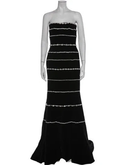Pre-owned Costarellos Strapless Long Dress W/ Tags In Black