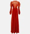 Costarellos Velvet Gown In Cognac