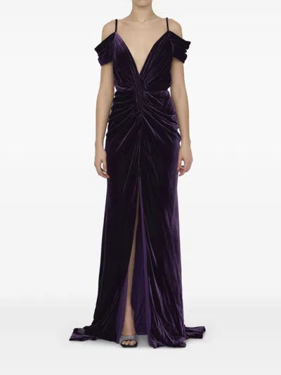 COSTARELLOS VELVET GOWN DRESS