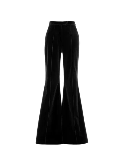Costarellos Velvet-finish Flared Trousers In Multi