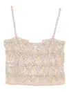 Costarellos Villie Crystal-embellished Crop Top In Neutral
