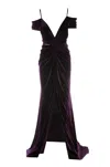 Costarellos Violet Velvet Dress