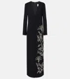 Costarellos Vita Beaded Crêpe Gown In Black