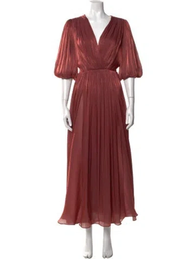 Pre-owned Costarellos V-neck Long Dress In Red