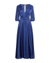 Costarellos Brennie Belted Metallic Plissé-georgette Maxi Dress In Blue