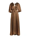 Costarellos Woman Maxi Dress Bronze Size 10 Pes, Polyamide In Yellow