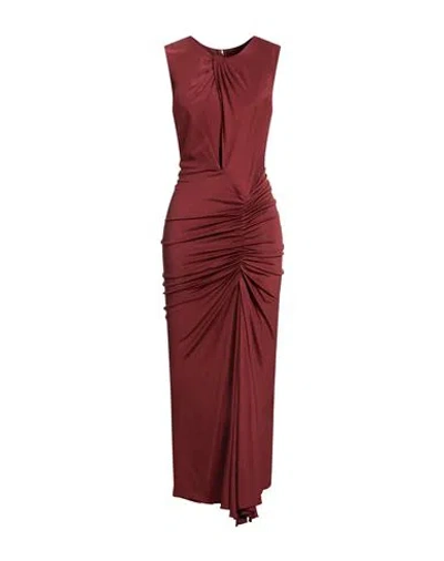 Costarellos Woman Maxi Dress Burgundy Size 6 Viscose, Silk In Red