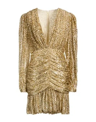 Costarellos Woman Mini Dress Gold Size 10 Polyester, Pes