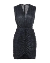Costarellos Woman Mini Dress Midnight Blue Size 8 Pes - Polyethersulfone, Metallic Fiber In Midnight Blue