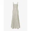Costarellos Womens Grey Elysia Lace Square-neck Woven Gown In Gray