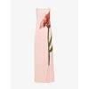 Costarellos Womens Make Up Margita Floral-embroidery Strapless Woven Gown In Make Up