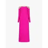 Costarellos Off-the-shoulder Meline Gown In Magenta-crystal