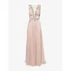 Costarellos Womens Nude Pink Nalina Embellished Woven Gown In Pink