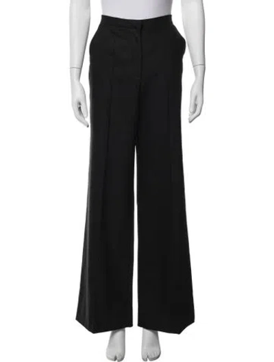 Pre-owned Costarellos Wool Wide Leg Pants In Black
