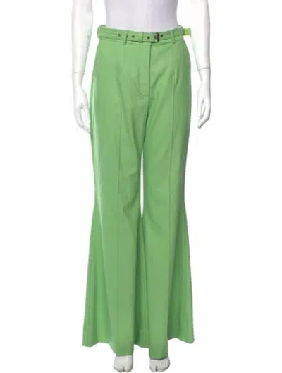 Pre-owned Costarellos Wool Wide Leg Pants In Green