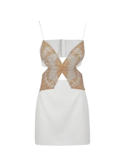 Costarellos Zilia Crystal-embellishment Mini Dress In White